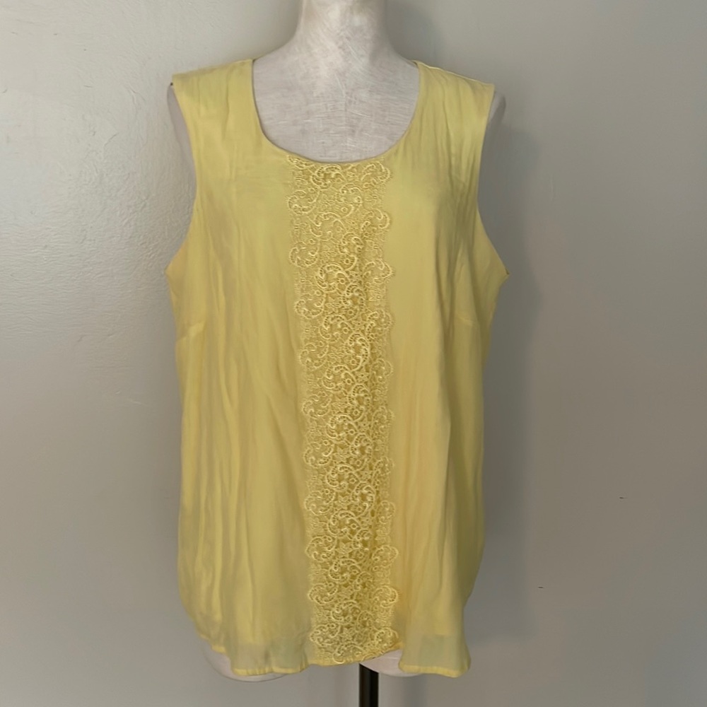 EUC Coldwater Creek Yellow Tank. Size 1X